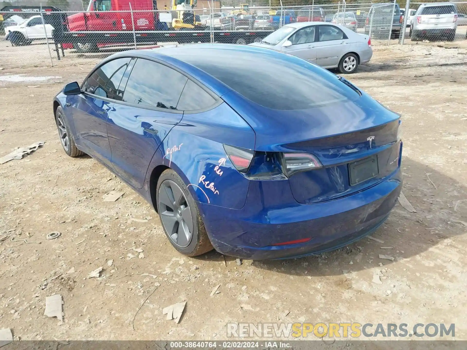 3 Photograph of a damaged car 5YJ3E1EB2NF207660 TESLA MODEL 3 2022