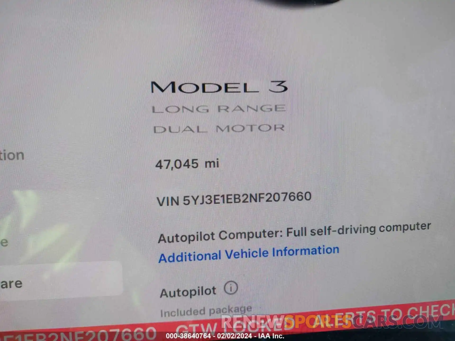 7 Photograph of a damaged car 5YJ3E1EB2NF207660 TESLA MODEL 3 2022