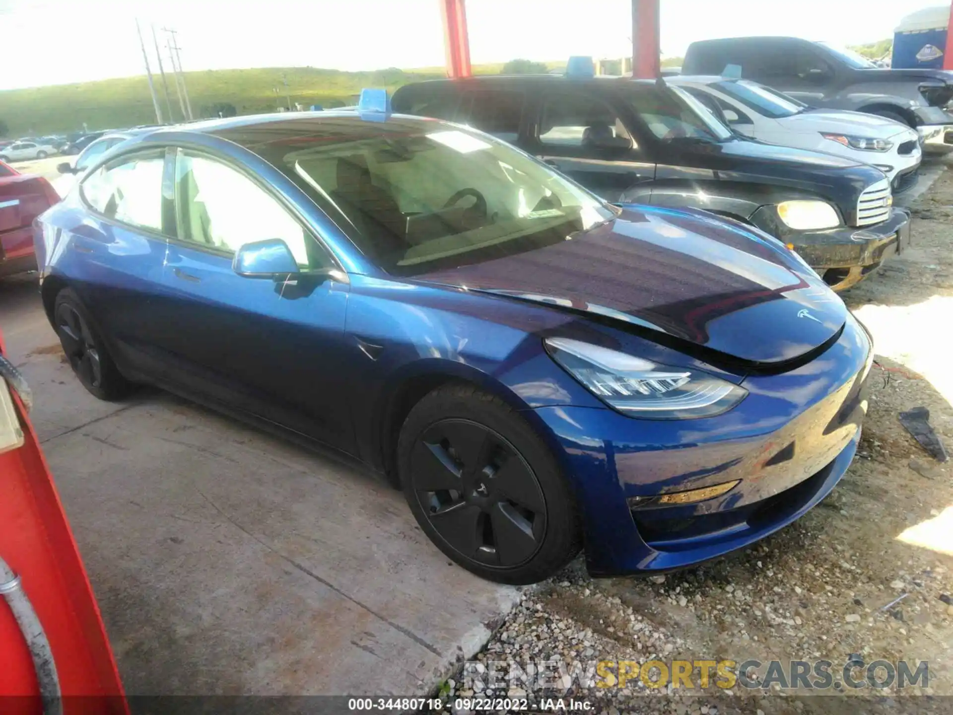 1 Photograph of a damaged car 5YJ3E1EB2NF259578 TESLA MODEL 3 2022