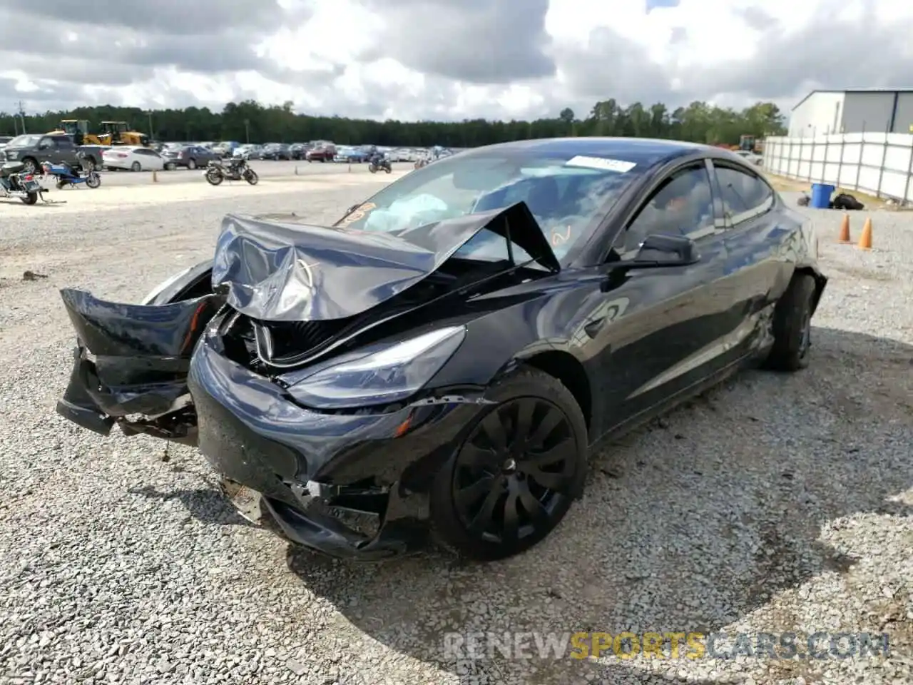 2 Photograph of a damaged car 5YJ3E1EB2NF267535 TESLA MODEL 3 2022