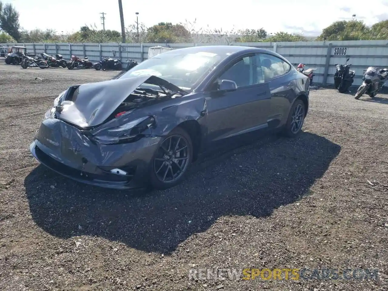 2 Photograph of a damaged car 5YJ3E1EB3NF103386 TESLA MODEL 3 2022