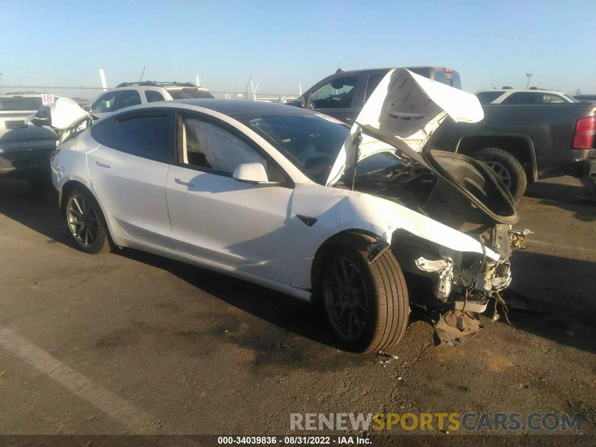 1 Photograph of a damaged car 5YJ3E1EB3NF106983 TESLA MODEL 3 2022