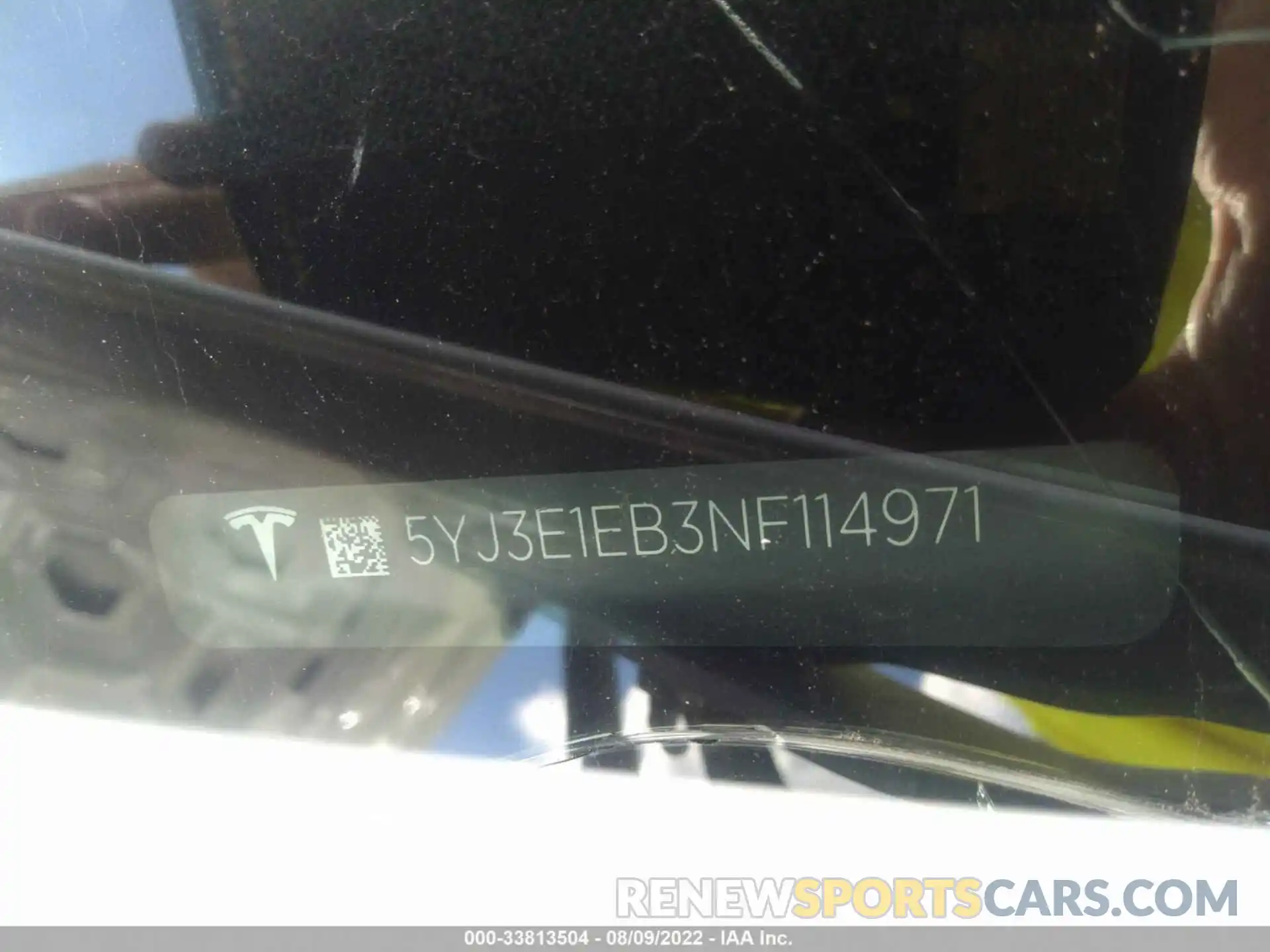 9 Photograph of a damaged car 5YJ3E1EB3NF114971 TESLA MODEL 3 2022