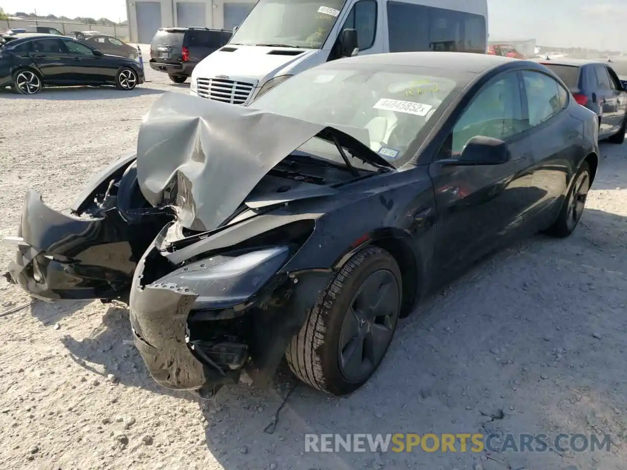 2 Photograph of a damaged car 5YJ3E1EB3NF117658 TESLA MODEL 3 2022