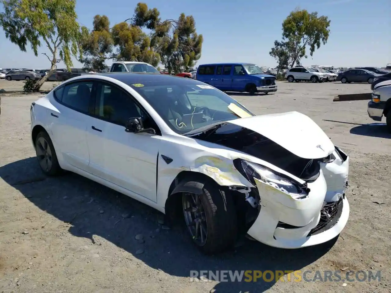 1 Photograph of a damaged car 5YJ3E1EB3NF132998 TESLA MODEL 3 2022