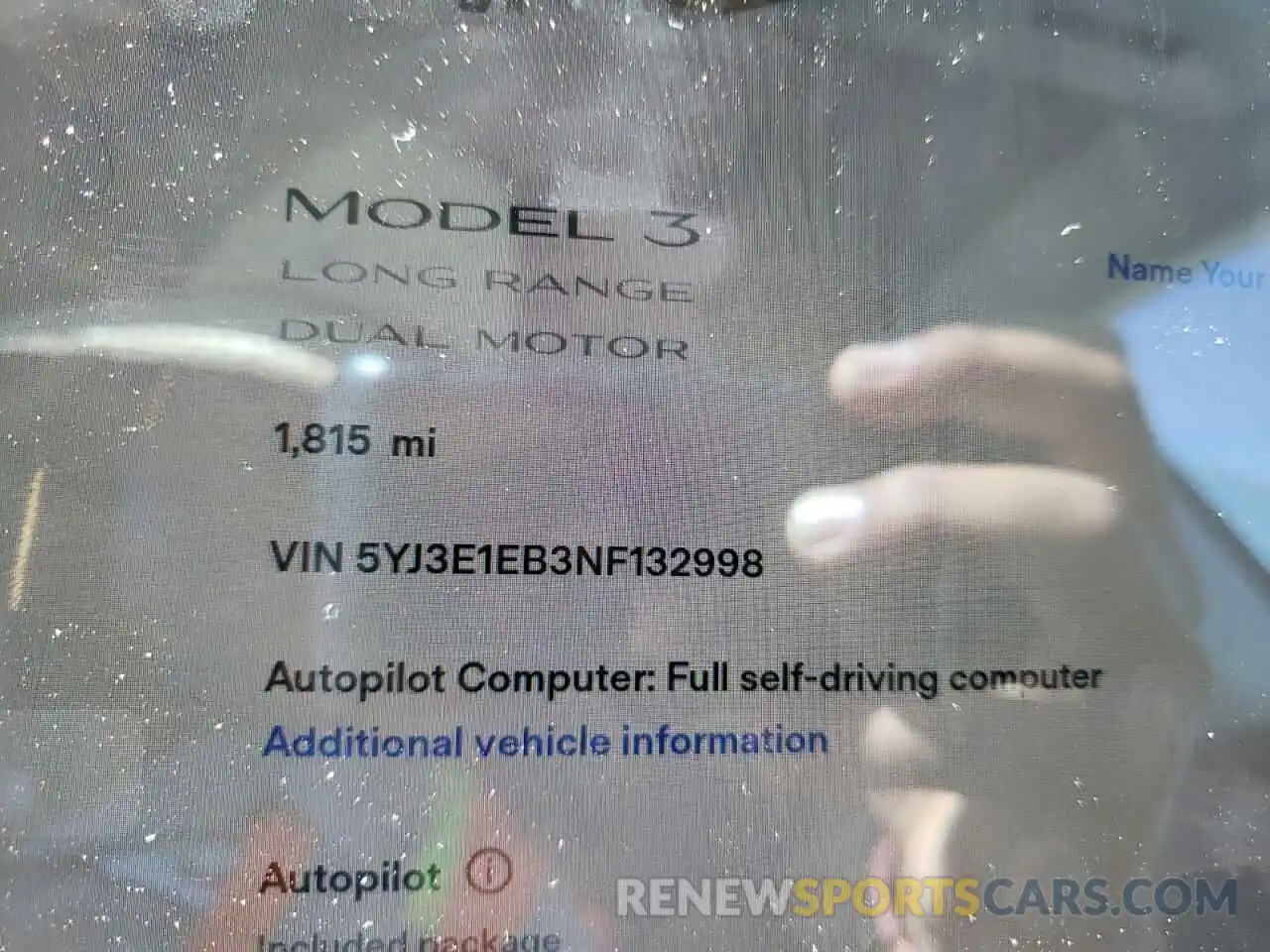 8 Photograph of a damaged car 5YJ3E1EB3NF132998 TESLA MODEL 3 2022