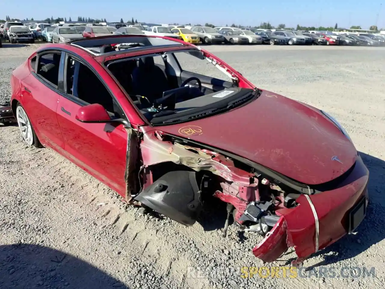 1 Photograph of a damaged car 5YJ3E1EB3NF144195 TESLA MODEL 3 2022