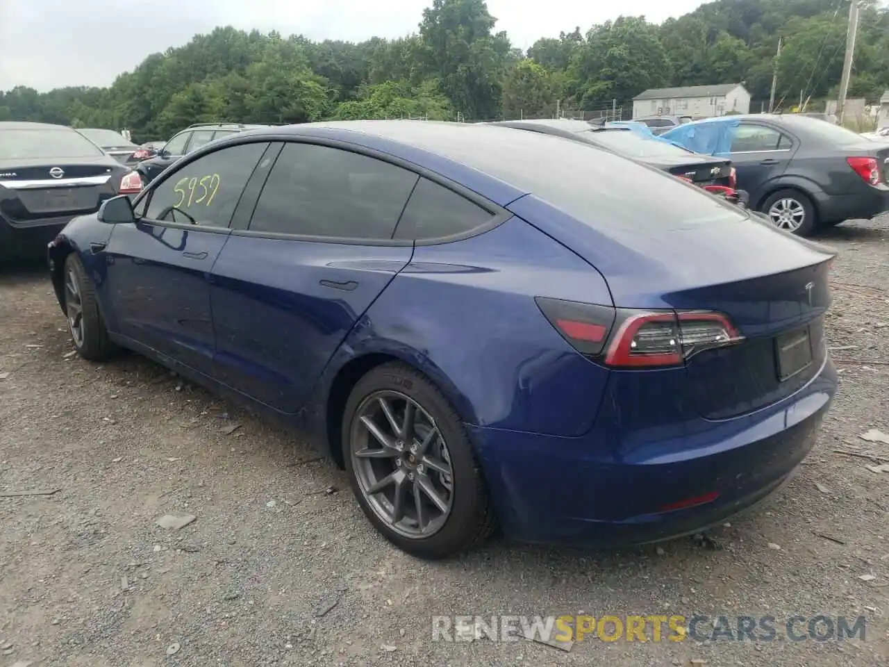 3 Photograph of a damaged car 5YJ3E1EB3NF163717 TESLA MODEL 3 2022