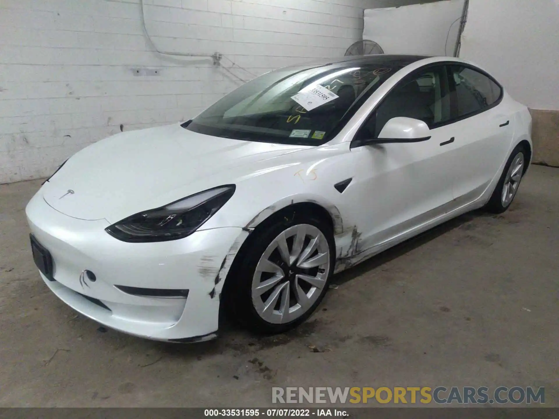 2 Photograph of a damaged car 5YJ3E1EB3NF174863 TESLA MODEL 3 2022