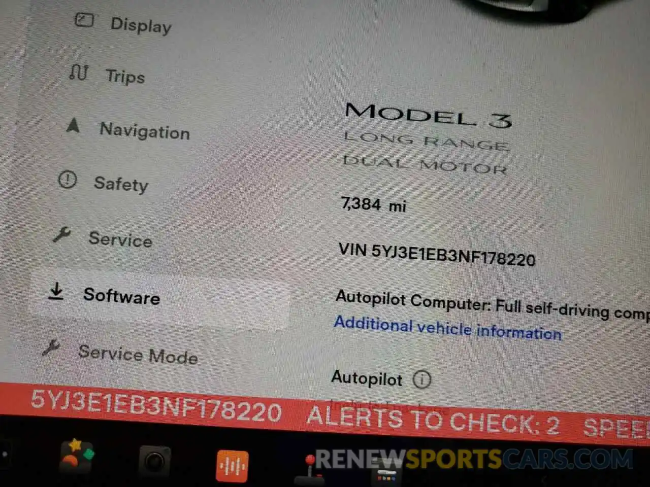 8 Фотография поврежденного автомобиля 5YJ3E1EB3NF178220 TESLA MODEL 3 2022