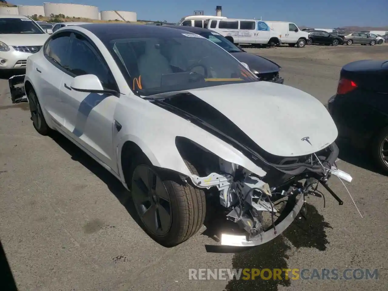 1 Photograph of a damaged car 5YJ3E1EB3NF184048 TESLA MODEL 3 2022