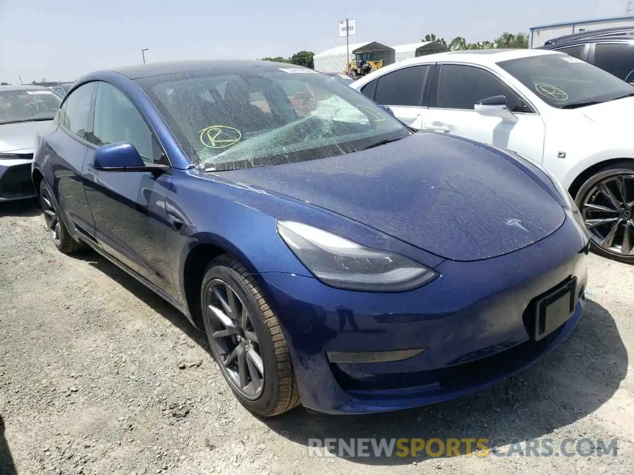 1 Photograph of a damaged car 5YJ3E1EB3NF189069 TESLA MODEL 3 2022