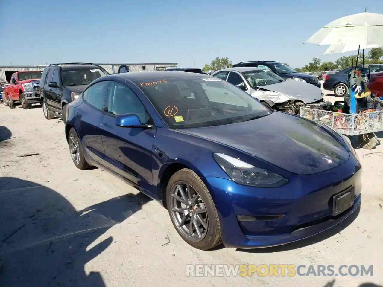 1 Photograph of a damaged car 5YJ3E1EB3NF190903 TESLA MODEL 3 2022