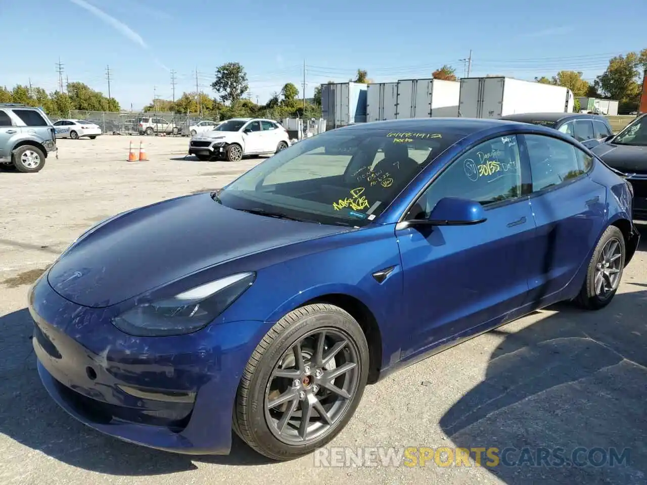 2 Photograph of a damaged car 5YJ3E1EB3NF191548 TESLA MODEL 3 2022