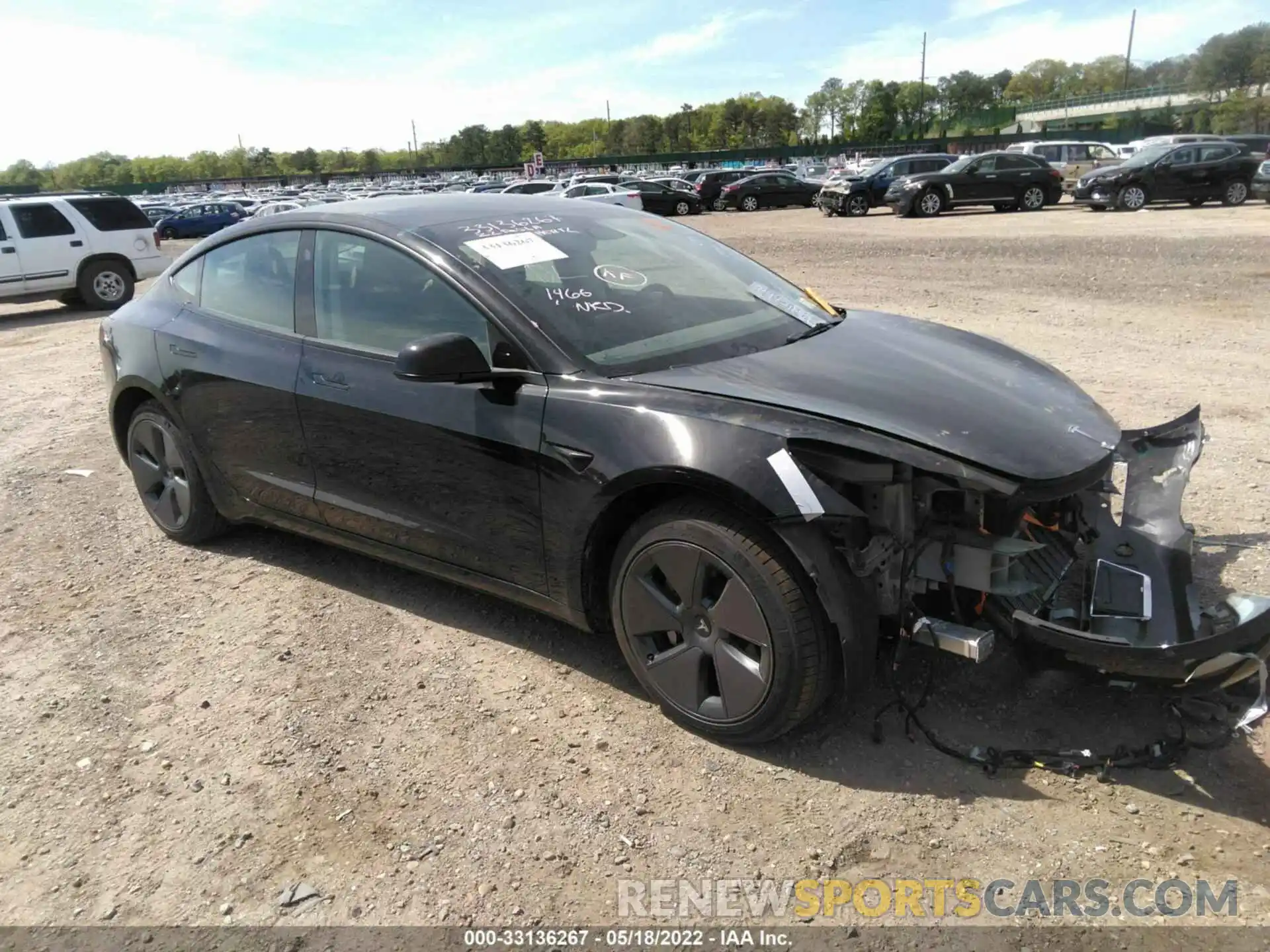 1 Photograph of a damaged car 5YJ3E1EB3NF191629 TESLA MODEL 3 2022