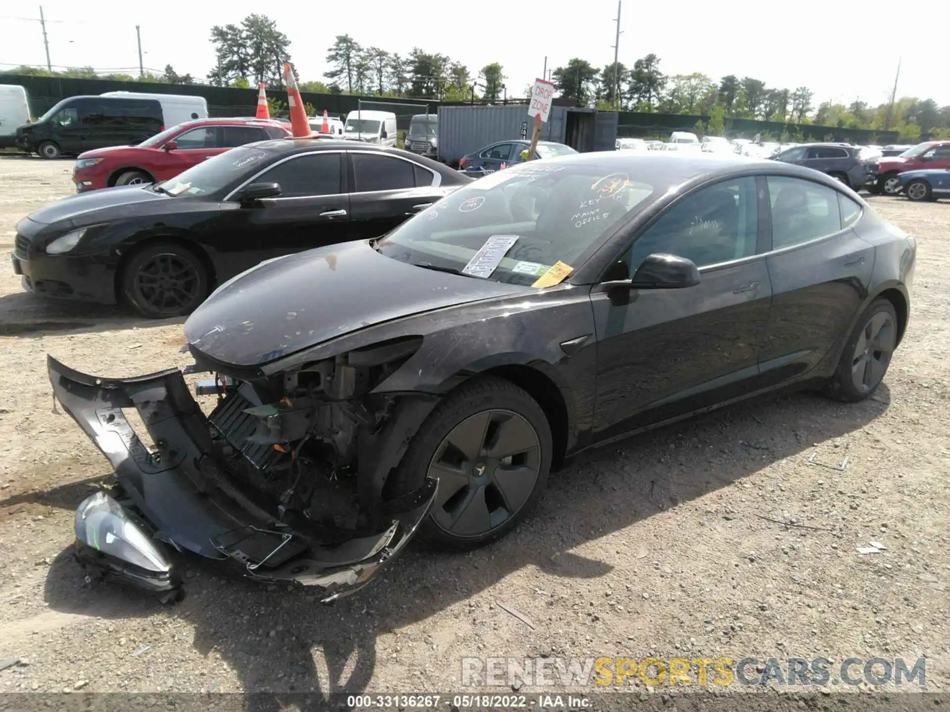 2 Photograph of a damaged car 5YJ3E1EB3NF191629 TESLA MODEL 3 2022