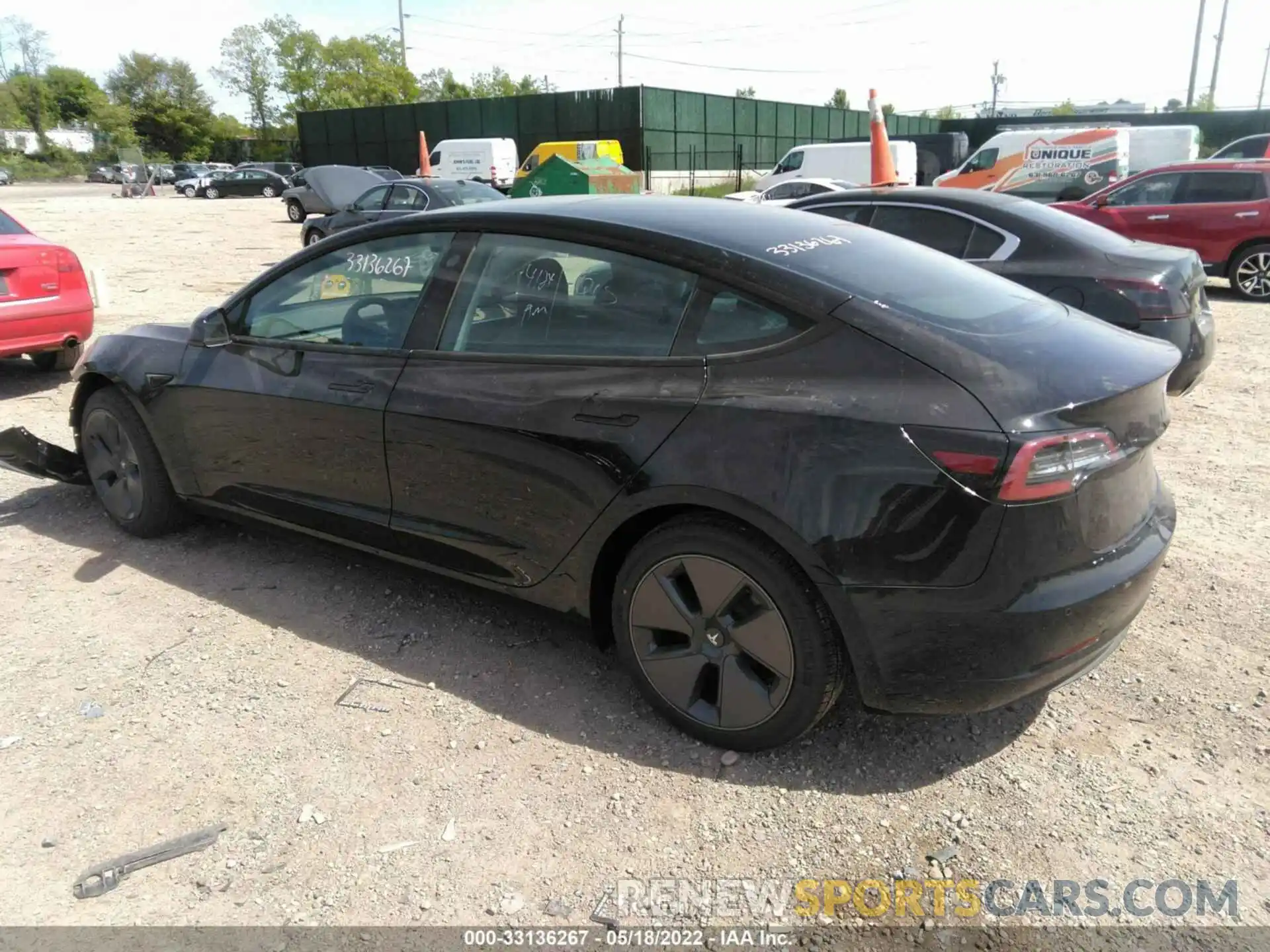 3 Photograph of a damaged car 5YJ3E1EB3NF191629 TESLA MODEL 3 2022