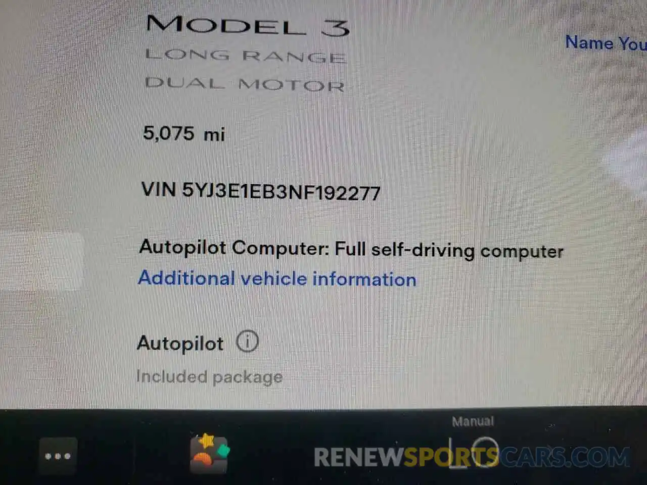 8 Фотография поврежденного автомобиля 5YJ3E1EB3NF192277 TESLA MODEL 3 2022