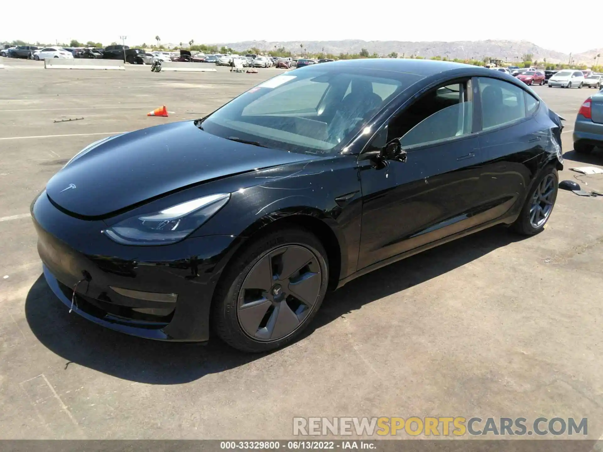 2 Photograph of a damaged car 5YJ3E1EB3NF256818 TESLA MODEL 3 2022