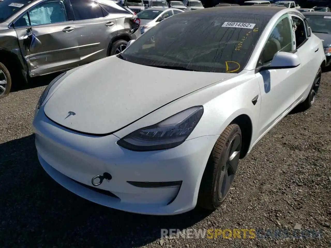 2 Photograph of a damaged car 5YJ3E1EB3NF260156 TESLA MODEL 3 2022