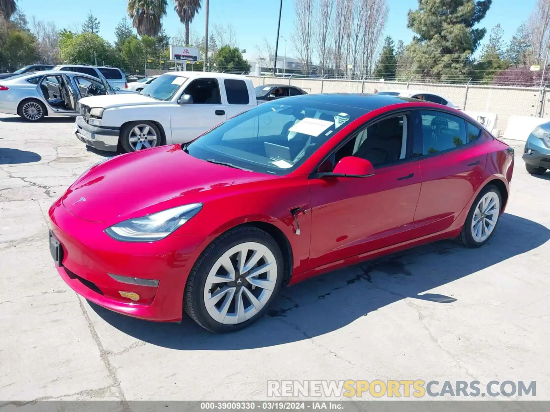 2 Photograph of a damaged car 5YJ3E1EB3NF262246 TESLA MODEL 3 2022