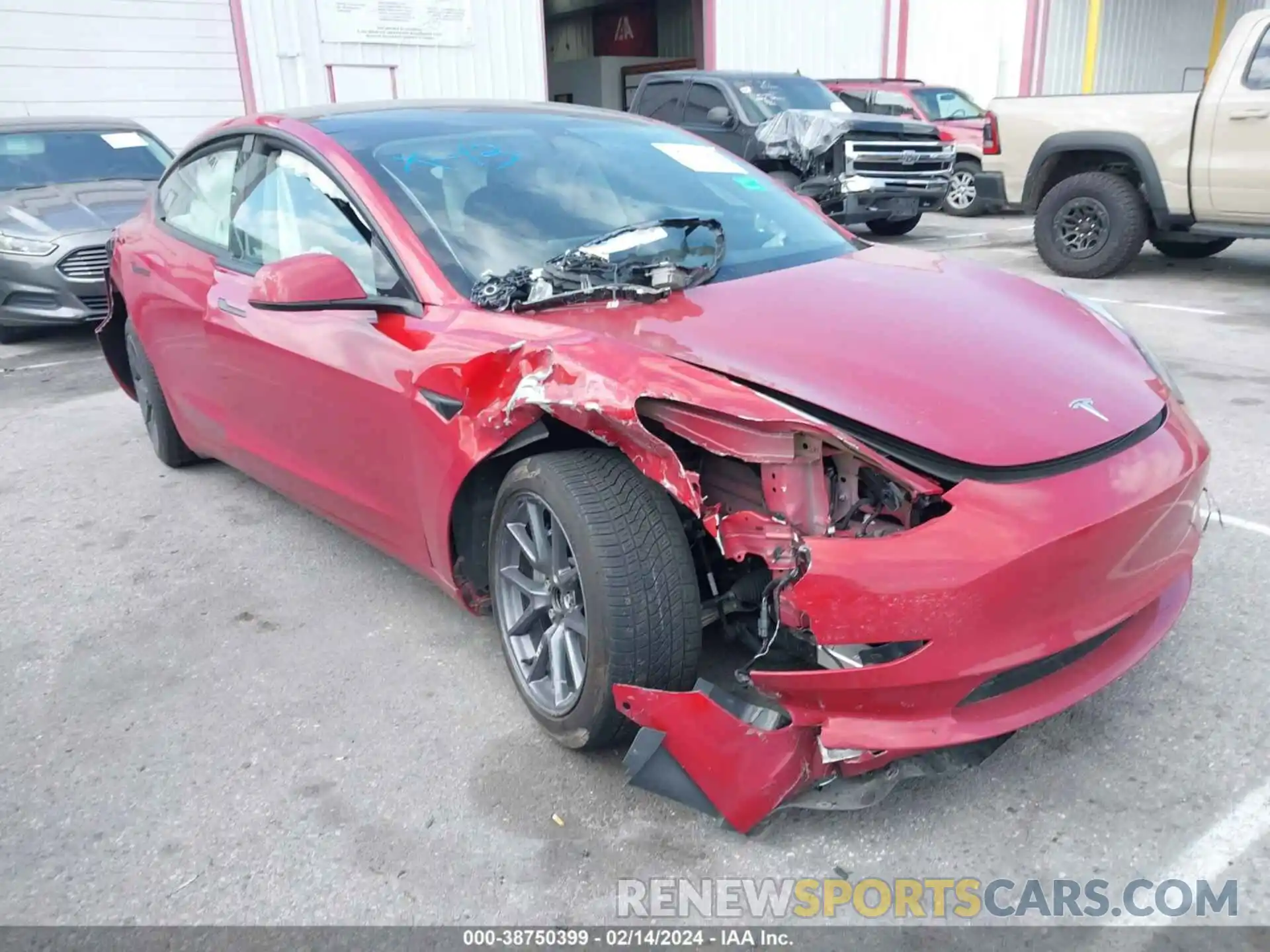 1 Photograph of a damaged car 5YJ3E1EB3NF317973 TESLA MODEL 3 2022