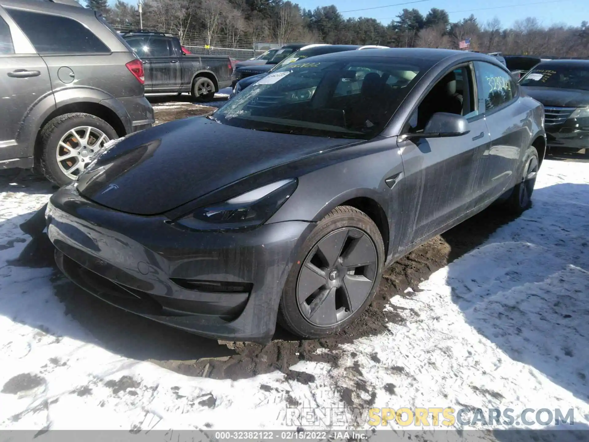 2 Photograph of a damaged car 5YJ3E1EB4NF120830 TESLA MODEL 3 2022