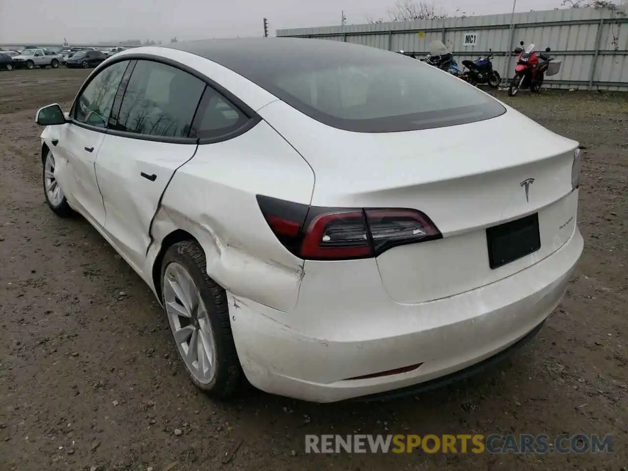 3 Photograph of a damaged car 5YJ3E1EB4NF127664 TESLA MODEL 3 2022