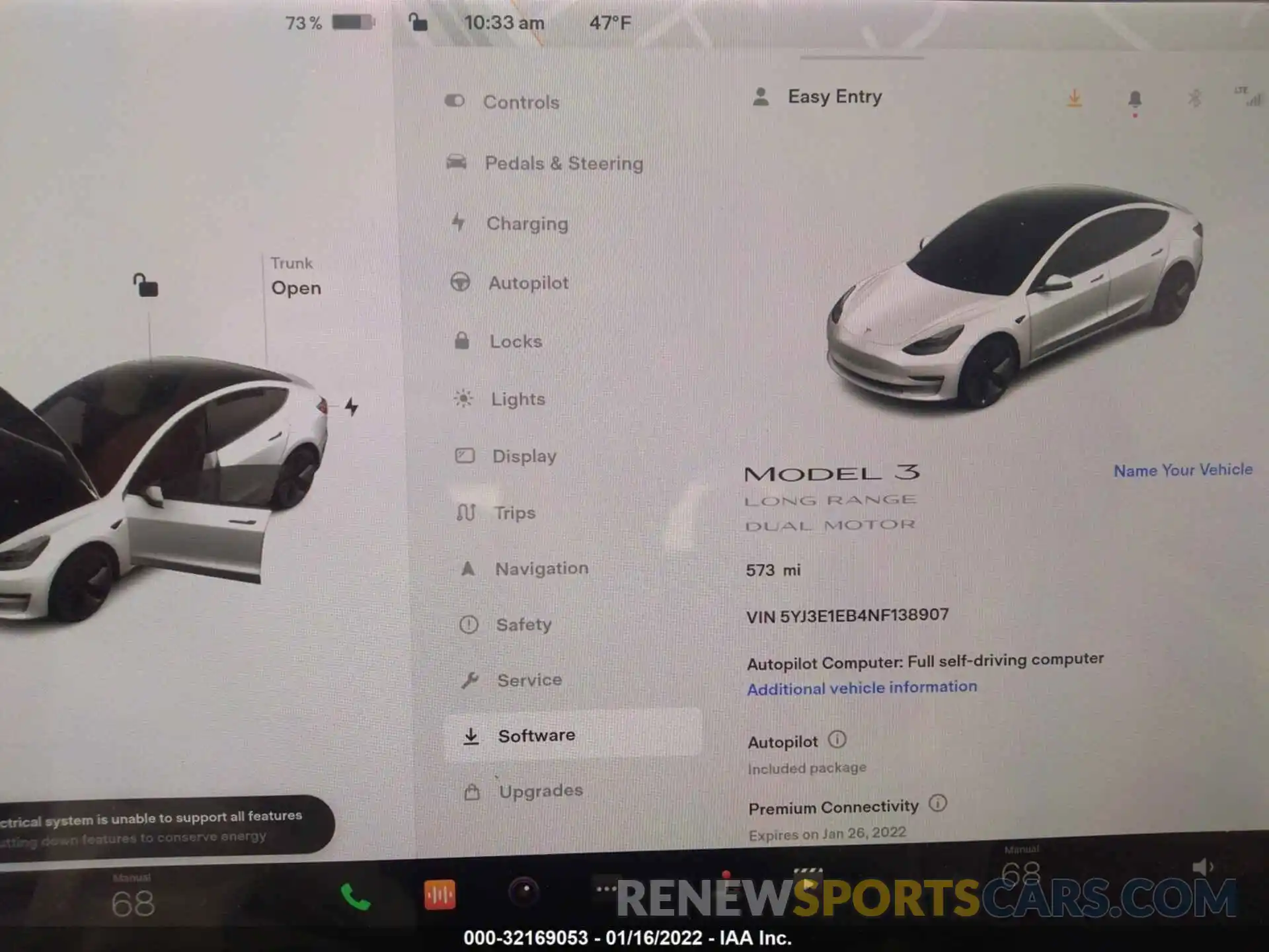 7 Photograph of a damaged car 5YJ3E1EB4NF138907 TESLA MODEL 3 2022