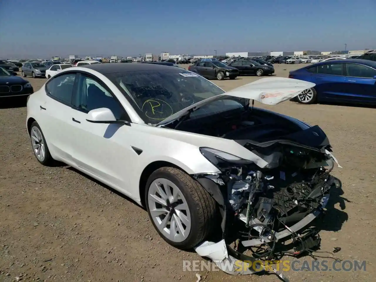 1 Photograph of a damaged car 5YJ3E1EB4NF143931 TESLA MODEL 3 2022