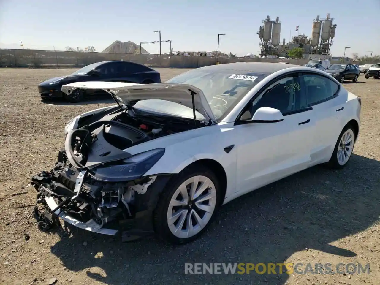 2 Photograph of a damaged car 5YJ3E1EB4NF143931 TESLA MODEL 3 2022