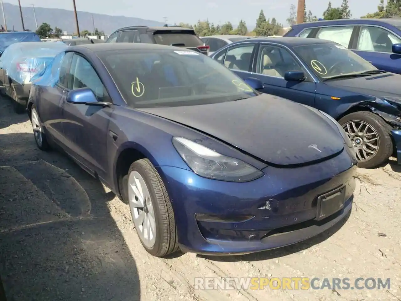 1 Photograph of a damaged car 5YJ3E1EB4NF144660 TESLA MODEL 3 2022