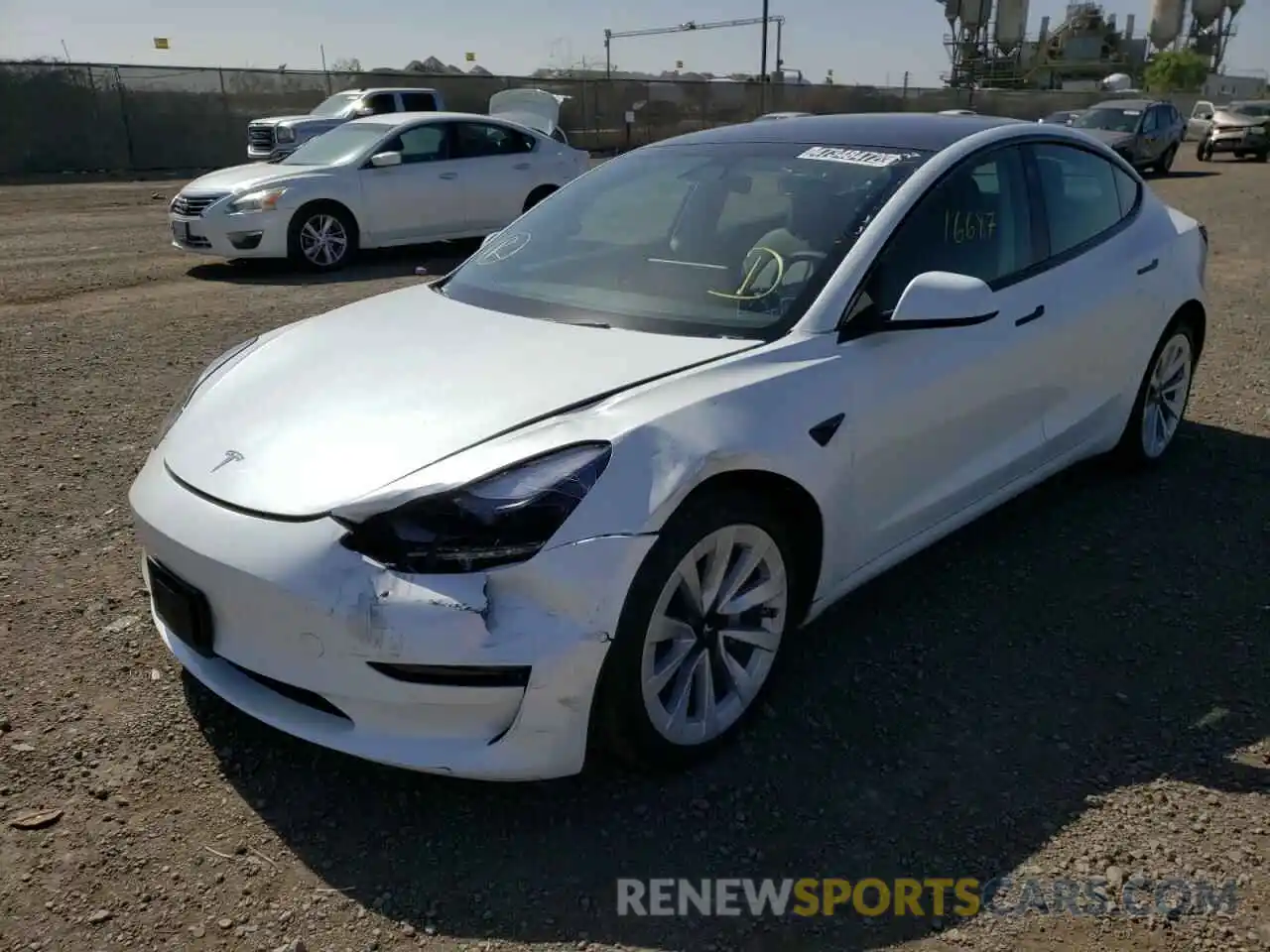 2 Photograph of a damaged car 5YJ3E1EB4NF145579 TESLA MODEL 3 2022