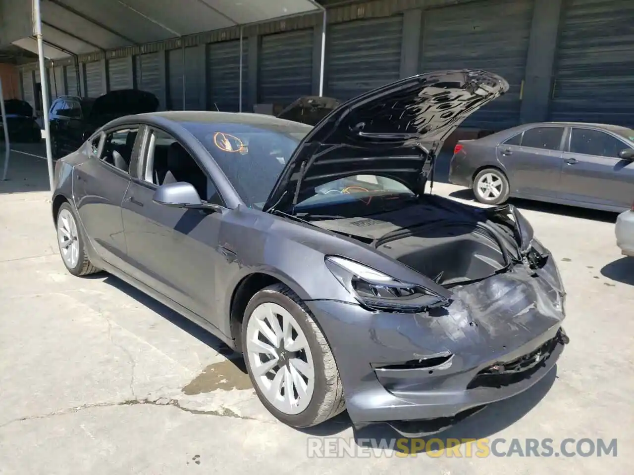 1 Photograph of a damaged car 5YJ3E1EB4NF145758 TESLA MODEL 3 2022