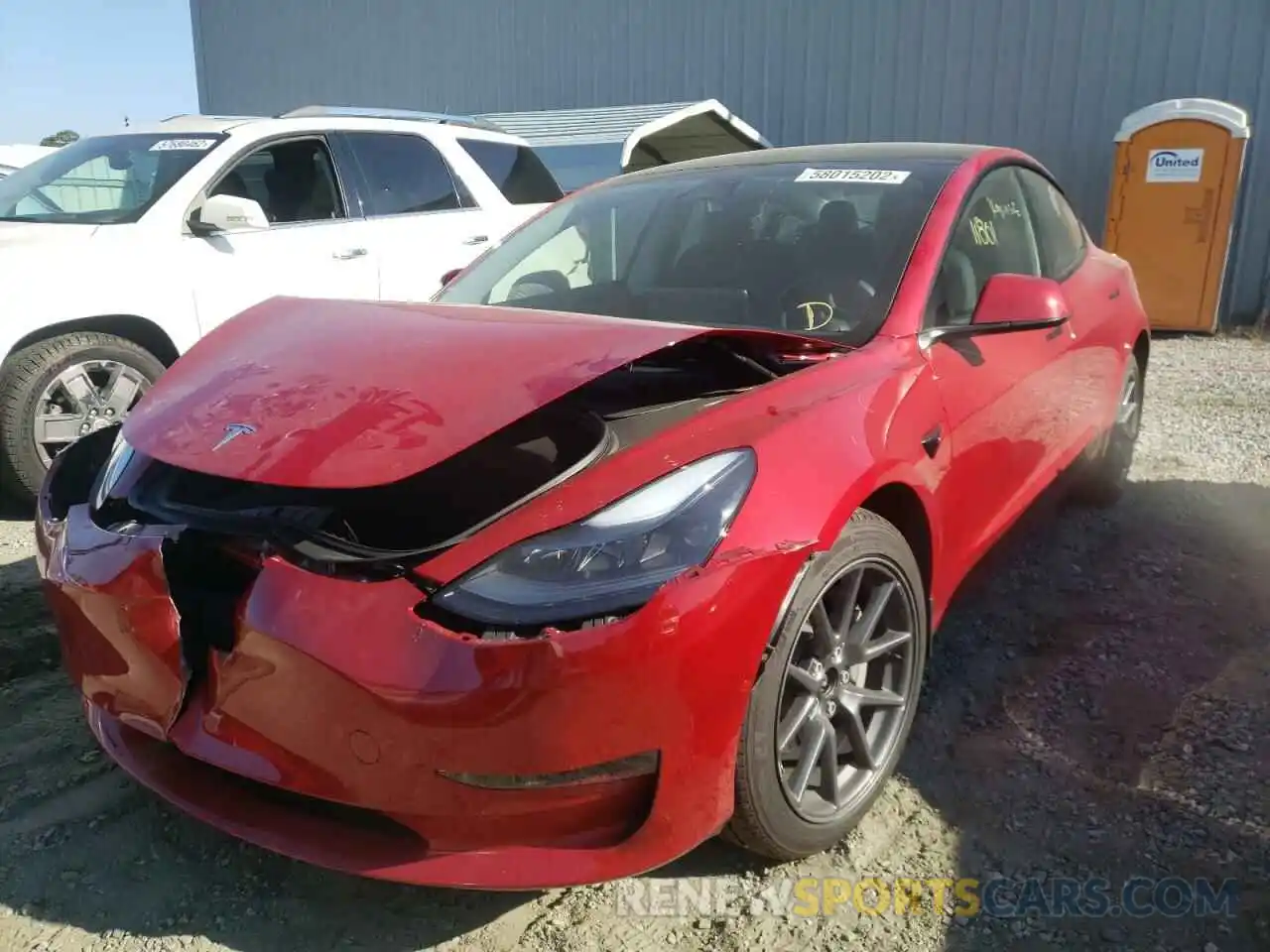 2 Photograph of a damaged car 5YJ3E1EB4NF171972 TESLA MODEL 3 2022