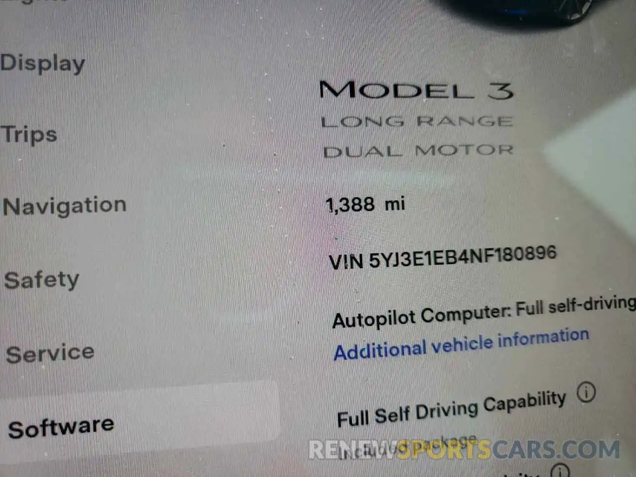 8 Фотография поврежденного автомобиля 5YJ3E1EB4NF180896 TESLA MODEL 3 2022