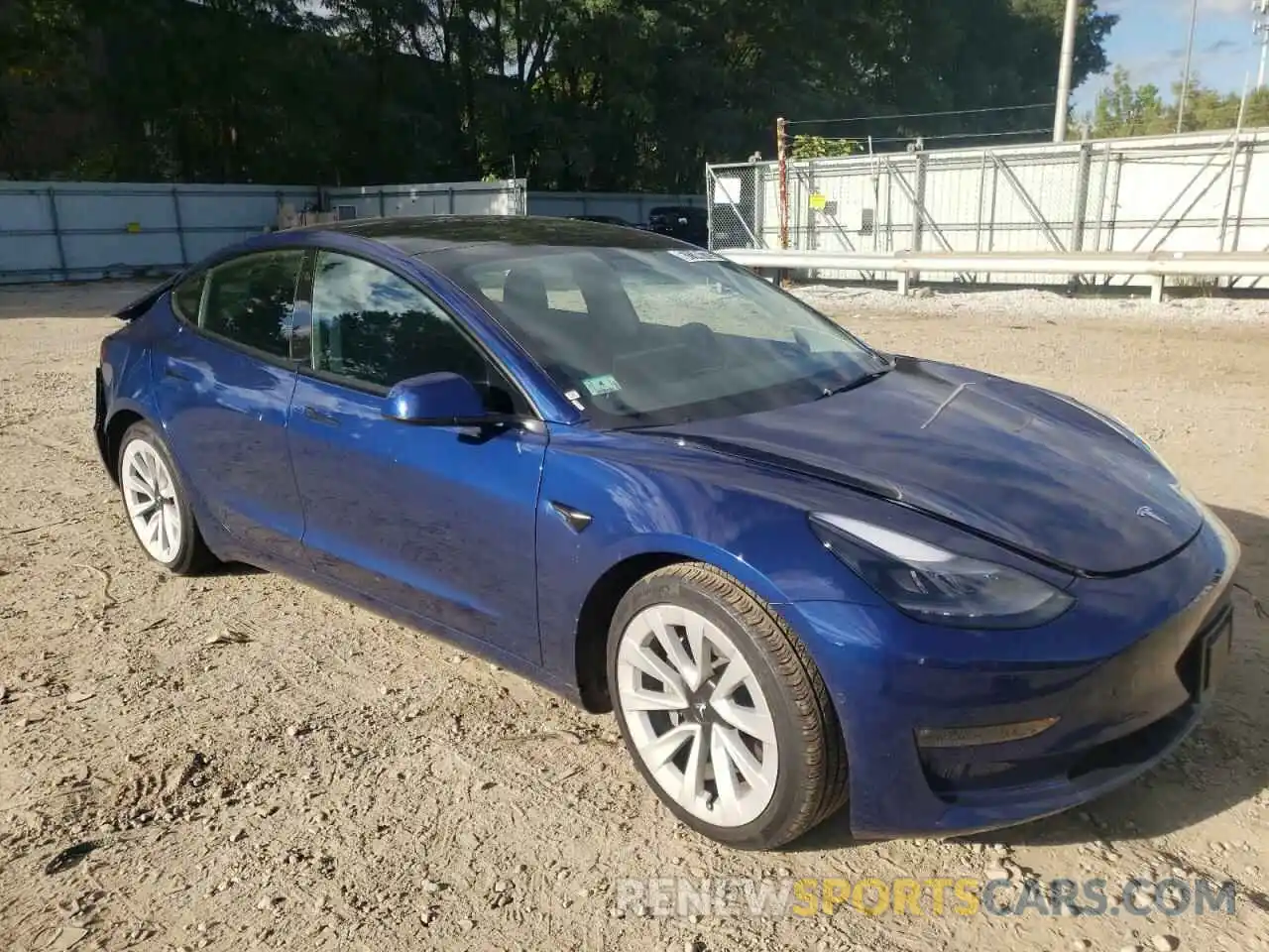 1 Photograph of a damaged car 5YJ3E1EB4NF185645 TESLA MODEL 3 2022