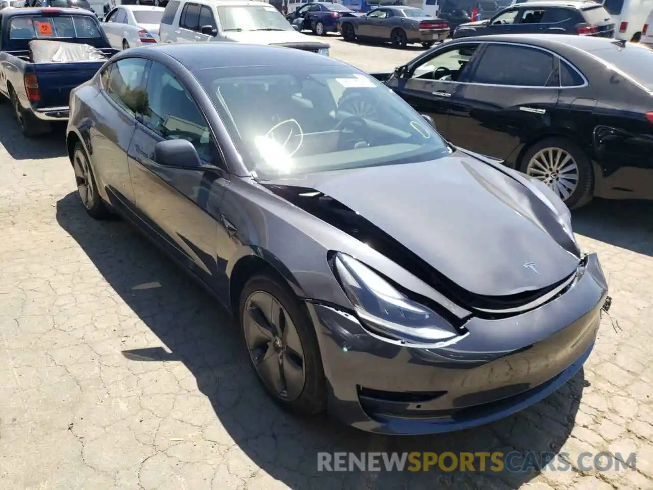 1 Photograph of a damaged car 5YJ3E1EB4NF189727 TESLA MODEL 3 2022