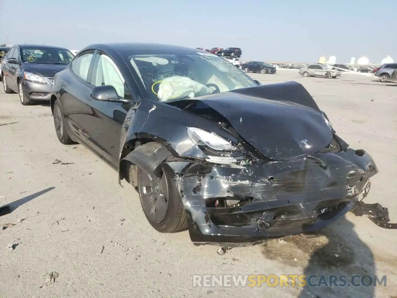 1 Photograph of a damaged car 5YJ3E1EB4NF190375 TESLA MODEL 3 2022