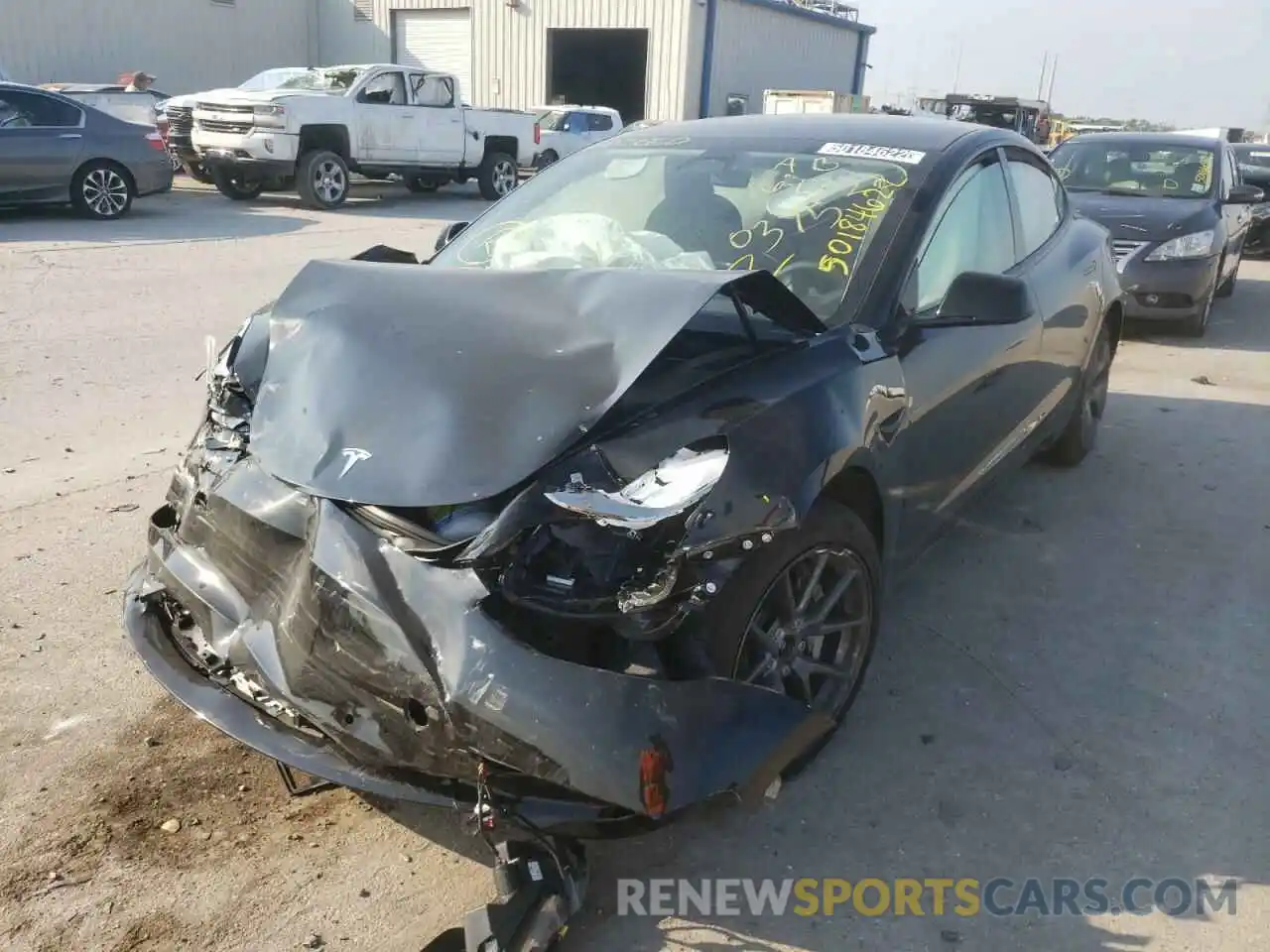 2 Photograph of a damaged car 5YJ3E1EB4NF190375 TESLA MODEL 3 2022