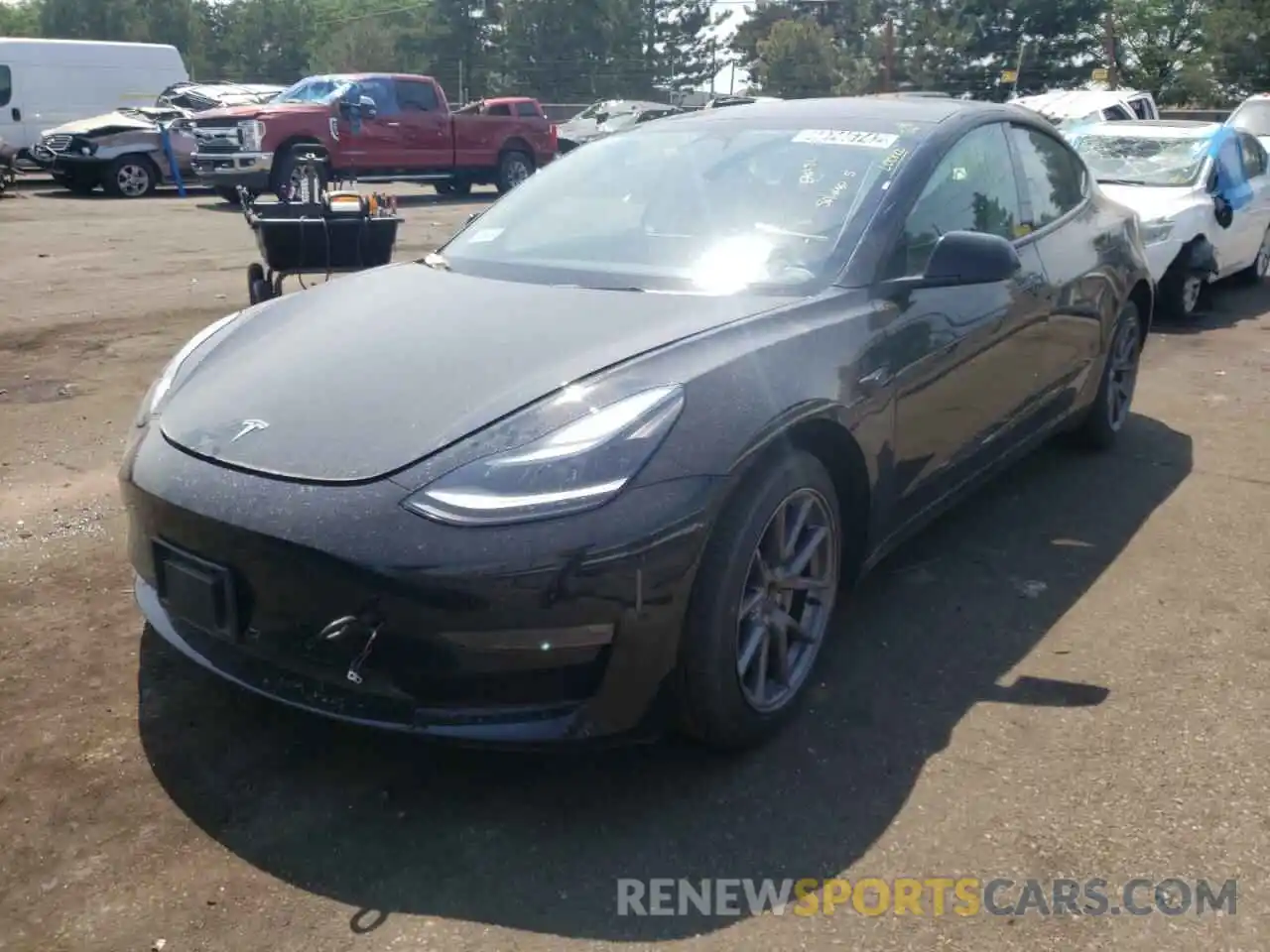 2 Photograph of a damaged car 5YJ3E1EB4NF192272 TESLA MODEL 3 2022