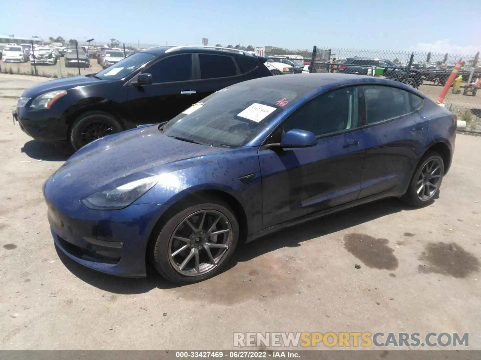 2 Photograph of a damaged car 5YJ3E1EB4NF196824 TESLA MODEL 3 2022