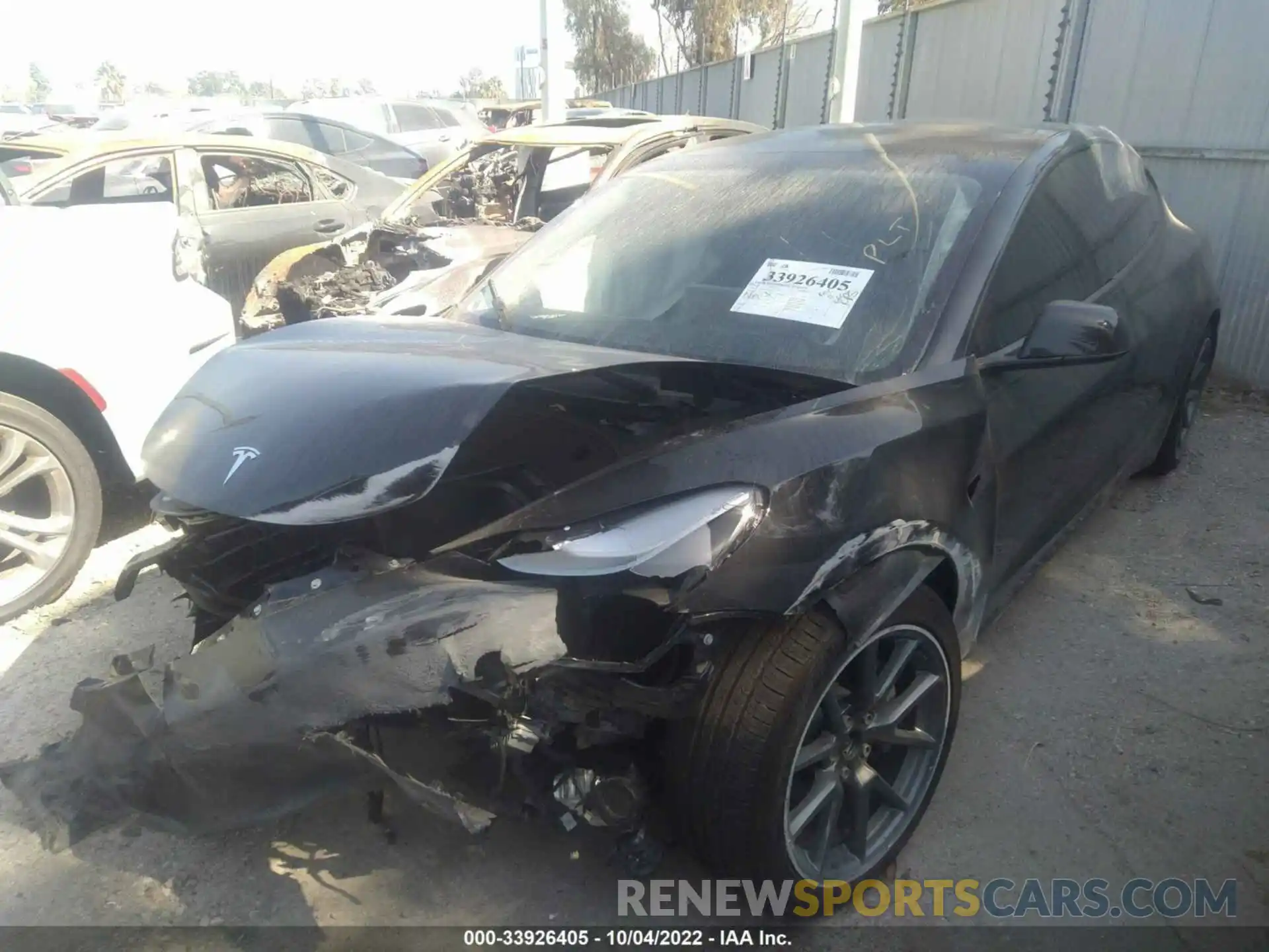 2 Photograph of a damaged car 5YJ3E1EB4NF212214 TESLA MODEL 3 2022