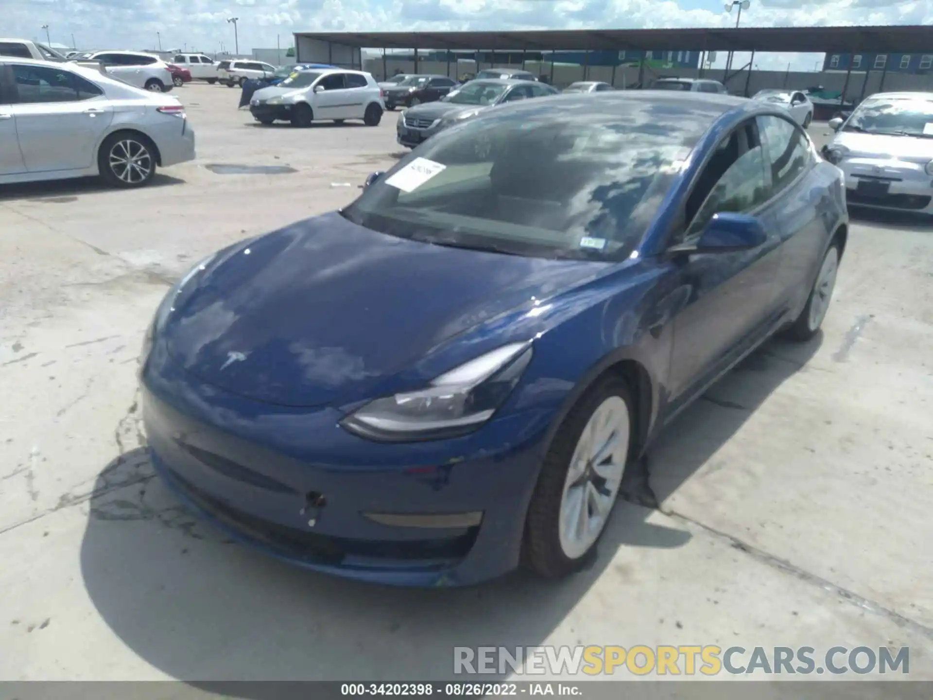 2 Photograph of a damaged car 5YJ3E1EB5NF111540 TESLA MODEL 3 2022