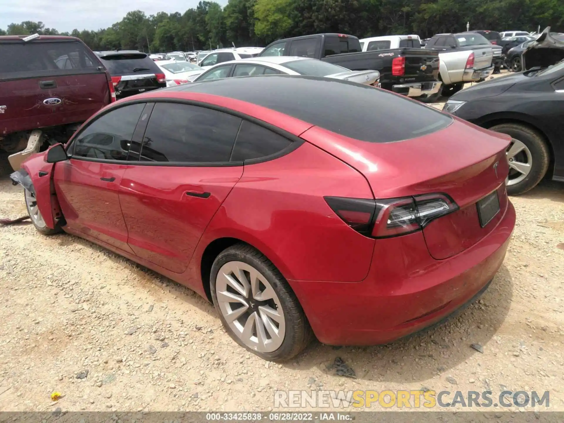 3 Photograph of a damaged car 5YJ3E1EB5NF117709 TESLA MODEL 3 2022