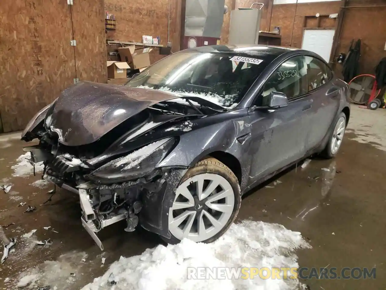 2 Photograph of a damaged car 5YJ3E1EB5NF126359 TESLA MODEL 3 2022