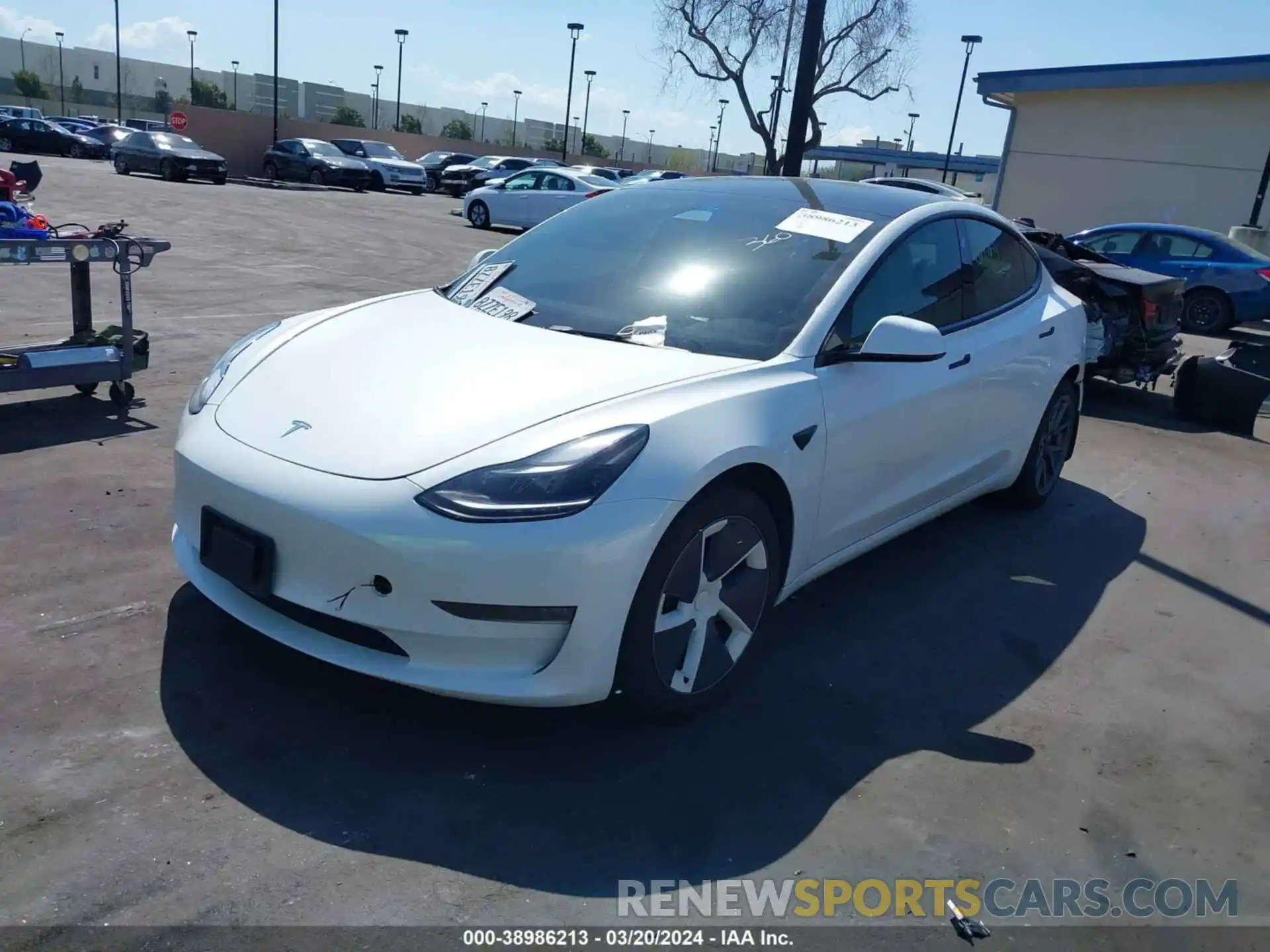 2 Photograph of a damaged car 5YJ3E1EB5NF135451 TESLA MODEL 3 2022