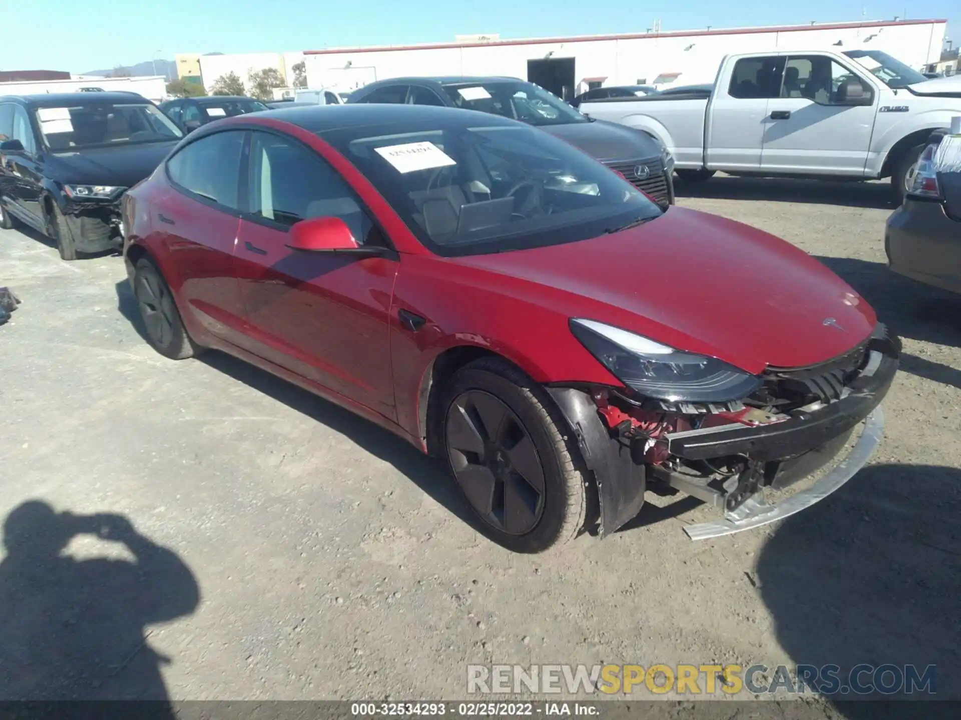 1 Photograph of a damaged car 5YJ3E1EB5NF137233 TESLA MODEL 3 2022