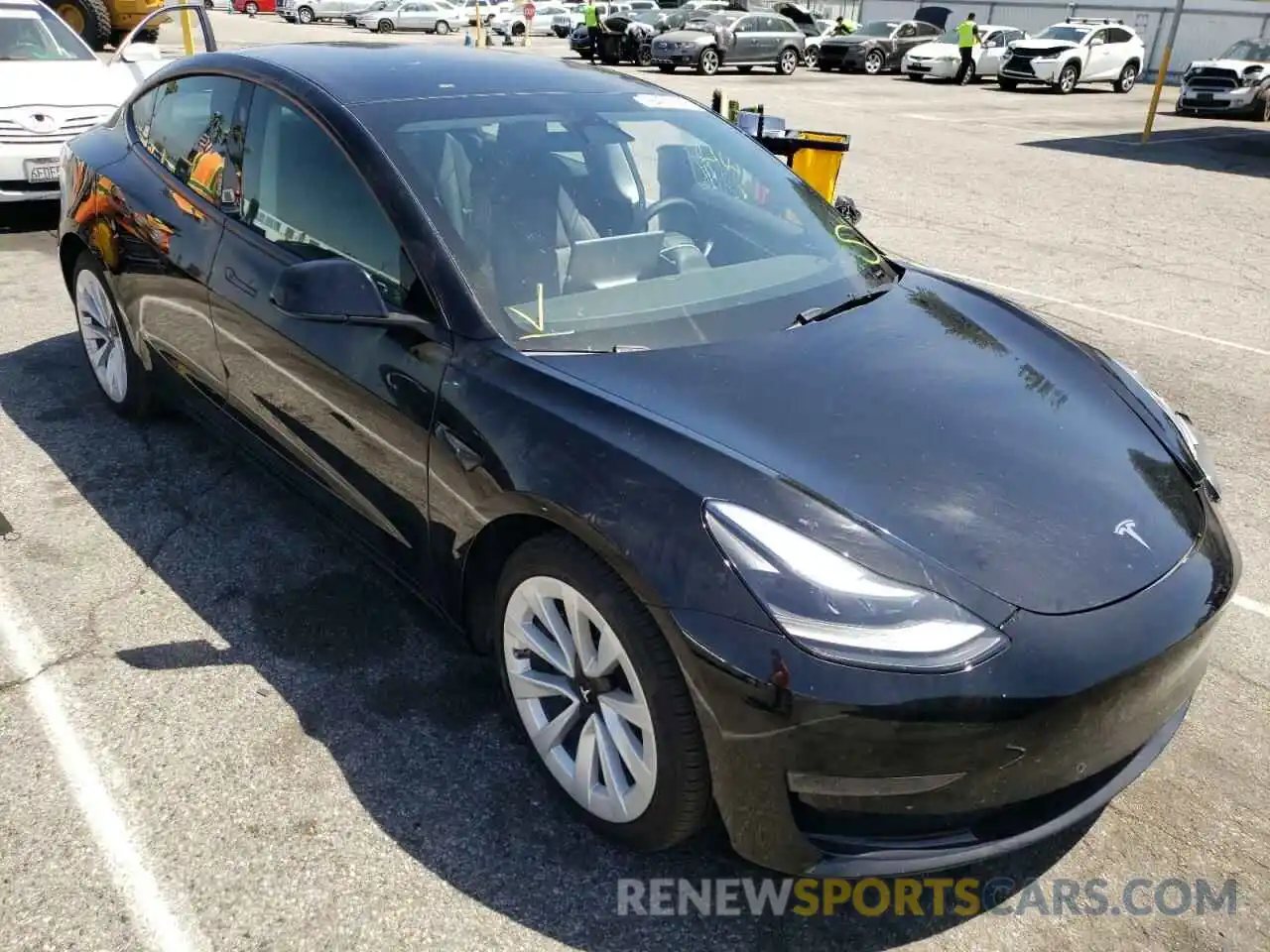 1 Photograph of a damaged car 5YJ3E1EB5NF145767 TESLA MODEL 3 2022