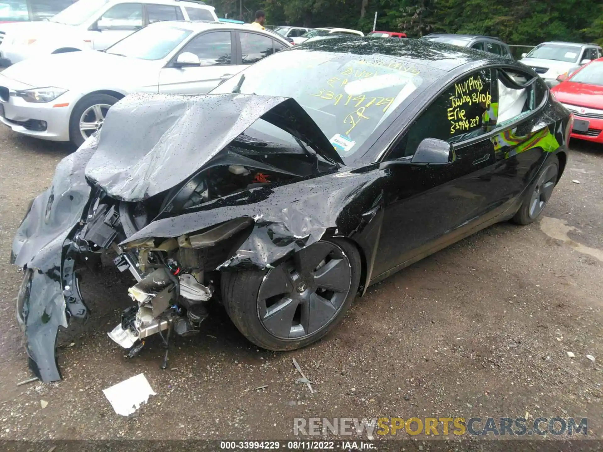 2 Photograph of a damaged car 5YJ3E1EB5NF167185 TESLA MODEL 3 2022